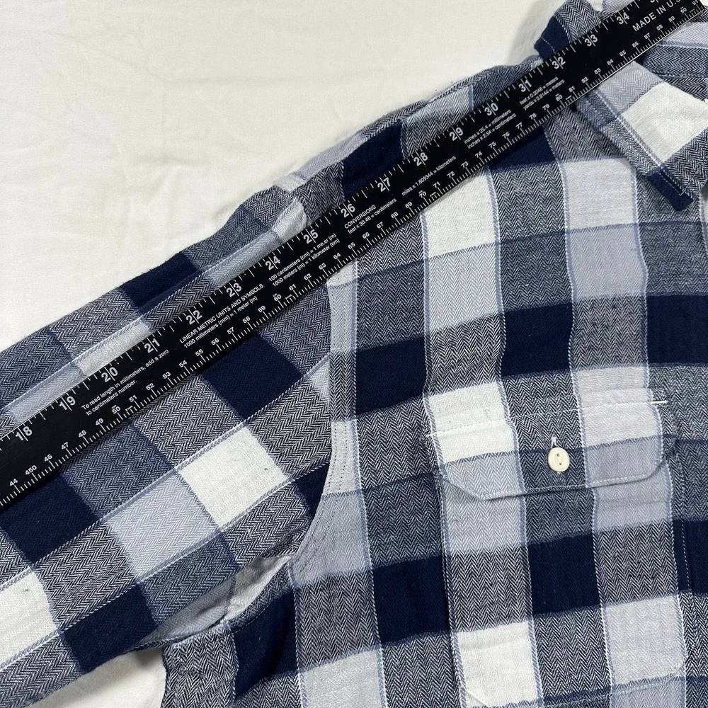 LEVI'S THE WORKER RELAXED FIT MENS‎ XXL Blue White Plaid FLANNEL LONG SLEEVE NWT